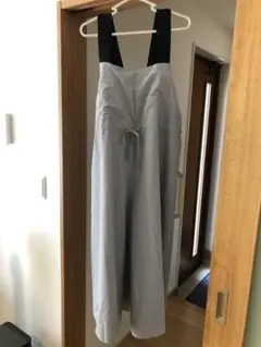 グレー ワイドパンツサロペッM-L