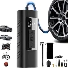 72 電動空気入れ コードレス 150PSI 車 自転車 バイク エアーポンプ