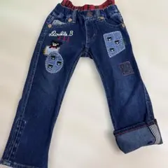 DOUBLE.B デニムパンツ 100サイズ　豪華　ワッペン