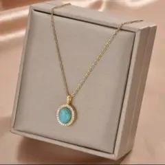 A675 ネックレス レディース ターコイズ トルコ石 ゴールド ステンレス
