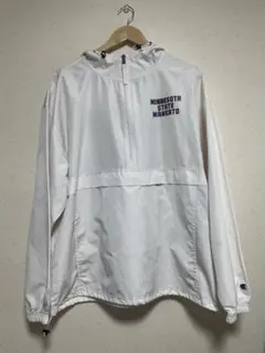 Champion プルオーバー　ナイロン　パーカー　ホワイト　ヴィンテージ　レア