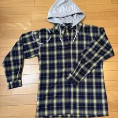 JUNKYMOOD フード付き チェックシャツ 長袖