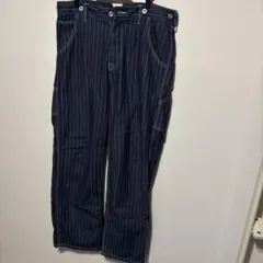 ネイビー ストライプ ヒッコリーデニム