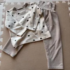 ハート 腹巻き付き 長袖パジャマ 95