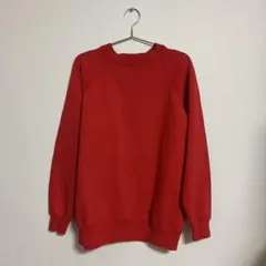 80s〜90s USA製 Hanes 無地スウェット 赤 ラグラン 短丈