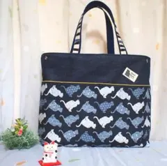 ポケットいっぱい大きめト－トバッグ