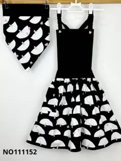 可愛いツリー柄のハンドメイド子供エプロンと三角巾のセット