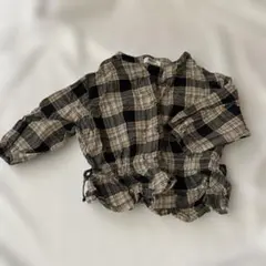 BREEZE チェック柄長袖シャツ 100