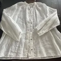 sarah wear リネン5分袖ブラウス ネイビー 日本製 - メルカリ