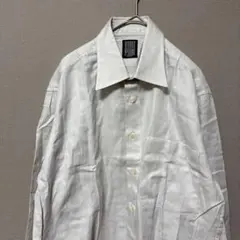 ヒロココシノ　レギュラーカラーコットンシャツ(M)ライトグレー　ヘリボーンのサムネイル