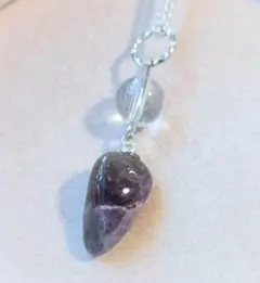 アメジストと水晶のネックレス