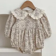 ベビー 長袖 ロンパース 花柄