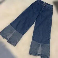 【超美品】EVRIS 裾カッティングワイドデニム