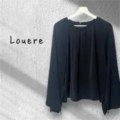 Louere ルエレ　フレア　スリット スリーブ 長袖 ブラウス 黒 くろ