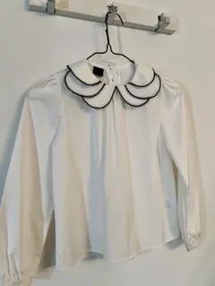 Rora フリル 襟 シャツ　ブラウス 白　130 入学式　七五三　フォーマル