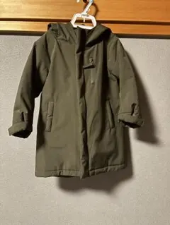 オリーブグリーン カーキ　フード付き中綿コート