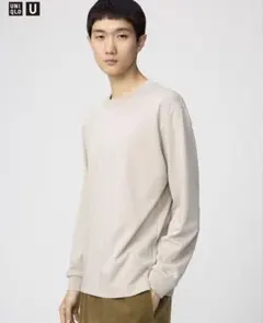 UNIQLOエアリズムコットン　クルーネックTシャツ　ベージュ