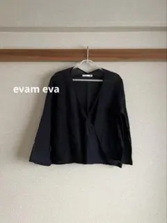 evam eva linen wide shirt リネンワイドシャツ ブラック - メルカリ