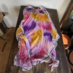 カラフル　キャミワンピース シフォン　フリーサイズ