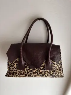 最終値下げ】COACH イーディートートバッグ レオパード柄 ブラック