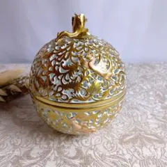 ヘレンド ボンボニエール ボンボン 小物入れ 金彩 透かし オープンワーク 美品のサムネイル