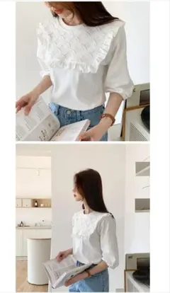 DHOLIC レースフリルTシャツ ホワイトのサムネイル