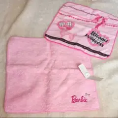 Barbie ピンク タオルハンカチ　2枚　 バービー