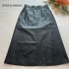EVEX by KRIZIA フェイクレザー　フレアスカート（X L）黒系のサムネイル