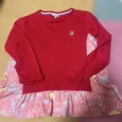 ポールスミス　ジュニア　レッド長袖カットソー フリル付き