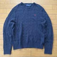 Polo Ralph Lauren ケーブルニット ネイビー Mサイズ
