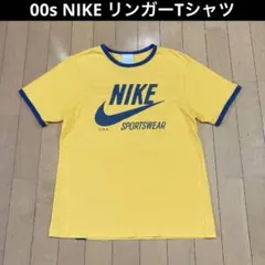 【良品】00s NIKE ナイキ リンガーTシャツ イエロー×紺 平成 Y2K