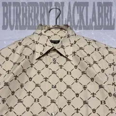 希少 ☆極美品☆【バーバリー ブラックレーベル】 半袖シャツ ホースロゴ 総柄