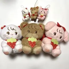 新品タグ付 圧縮無し発送』mikko いちごBIG ぬいぐるみ全7種セット