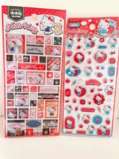 値下げ！！日本未発売♡海外正規品♡キティタイルシールと薄めシール２枚セット