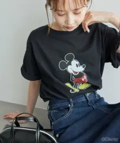 【即日発送】ROPE PICNICミッキーマウス 半袖Tシャツ ブラック