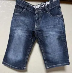 ダークブルー デニム ハーフパンツ 130