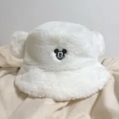 ディズニー ミッキーマウス 耳付きホワイトファーハット 58cm