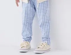 GITA ギンガムチェック ロングパンツ ブルー