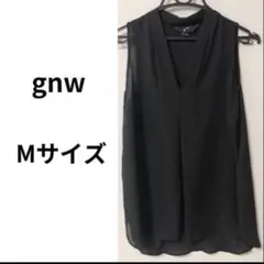 gnw ノースリーブ　Vネック　シャツ Mサイズ　ブラック