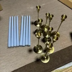 真鍮製キャンドルホルダーとキャンドルセット