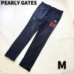 パーリーゲイツ ワッペン刺繍 ビックロゴ ストレッチゴルフパンツ 4 ネイビー