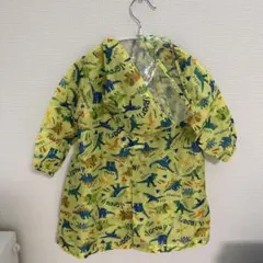 【美品】恐竜柄レインコート　キッズフォーレ　サイズ90〜100 収納バック付き