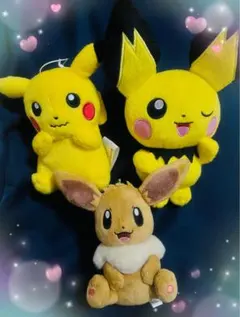 ポケモン ぬいぐるみ 3点セット ピカチュウ ピチュー イーブイ、まとめ売り☆のサムネイル
