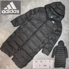 ✨️​極美品✨️ adidas ロングダウンコート ベンチコート 黒 M フード
