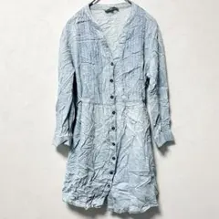 一点もの✨CLOCKHOUSE【M】デニム風 チュニックワンピース カジュアル
