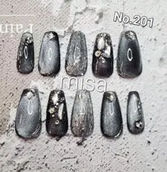 オーダー　ニュアンスネイル　ミラー　マグネット　ネイルチップ　カラー変更無料