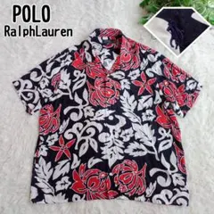 ◾︎大きいサイズ◾︎ ポロラルフローレン ポニー刺繍 アロハシャツ ネイビー XXL