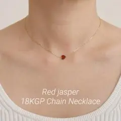 天然石レッドハート ゴールド18KGPネックレス - メルカリ