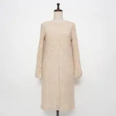 美品 マダムヒロコ 総レースワンピース ベージュ サイズ9*ND726のサムネイル