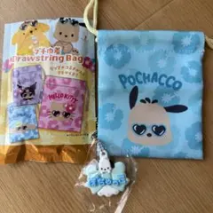 日焼けポチャッコ プチ巾着 ネームチャーム　2点セットのサムネイル
